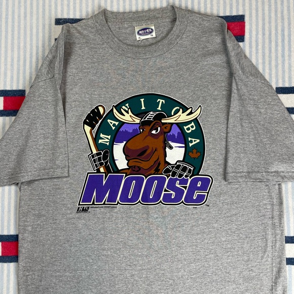 Vintage Manitoba Moose IHL Hockey short sleeve tee shirt - Picture 3 of 11